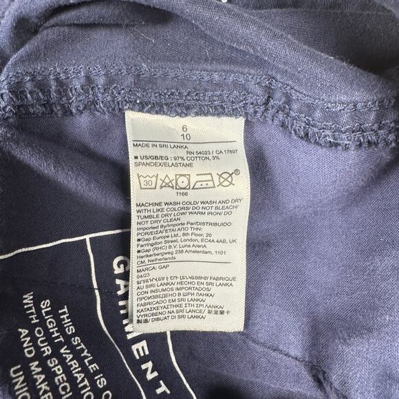 GAP Women’s Downtown Khaki Pants Navy Blue Size 6 Cropped Classic Chino - Picture 8 of 14